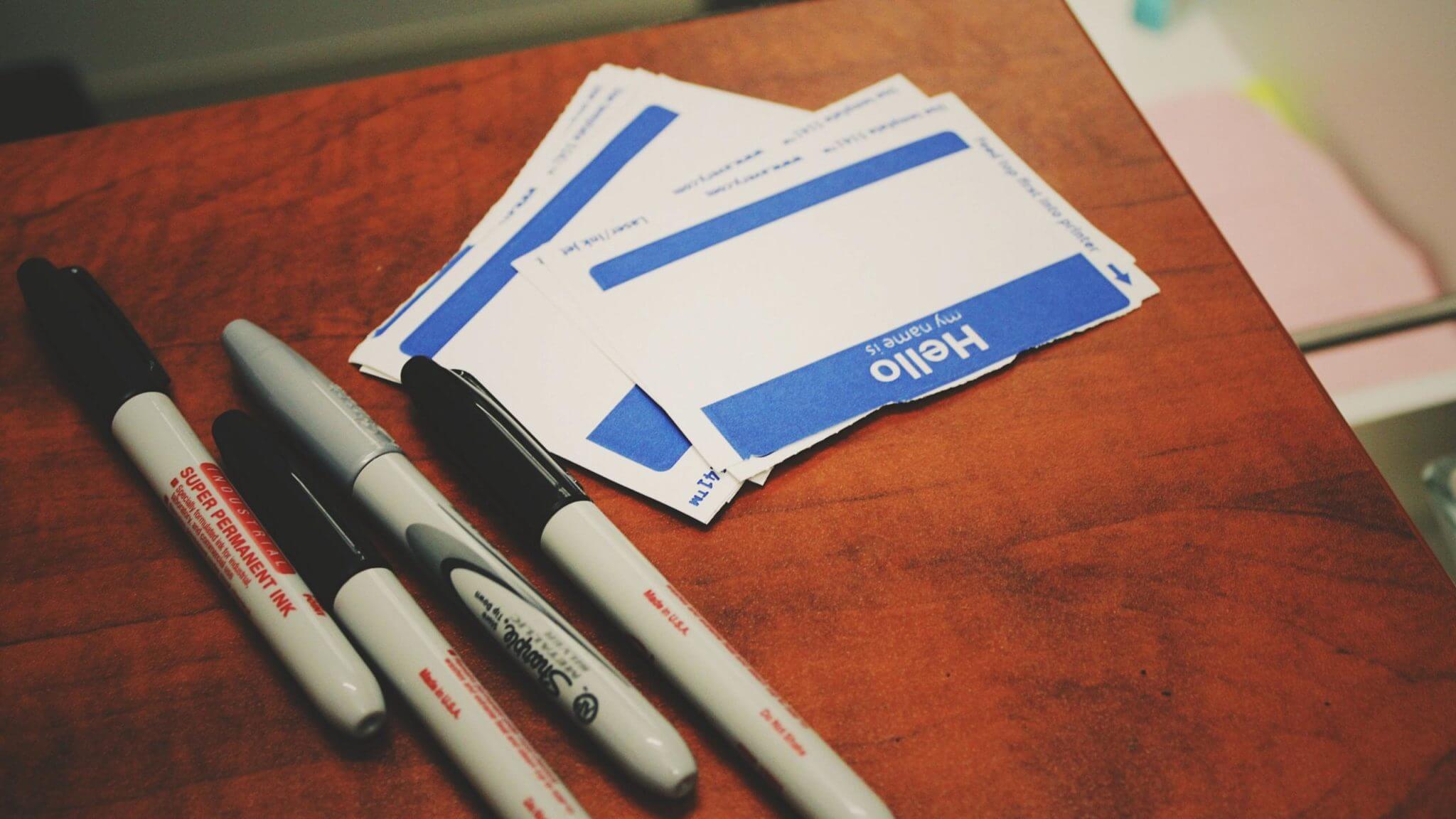 sharpies and name tags