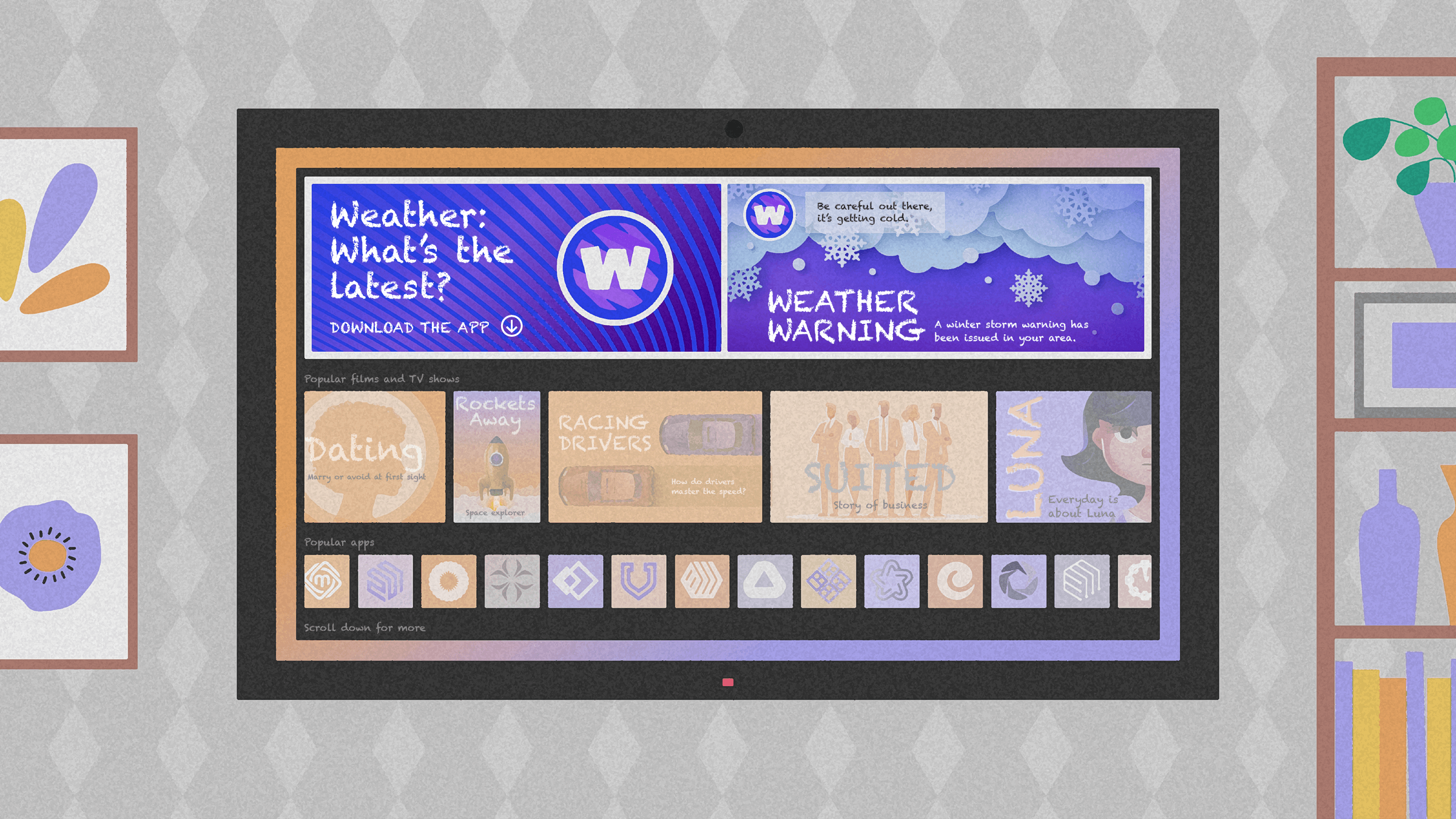 Ads on a TV screen